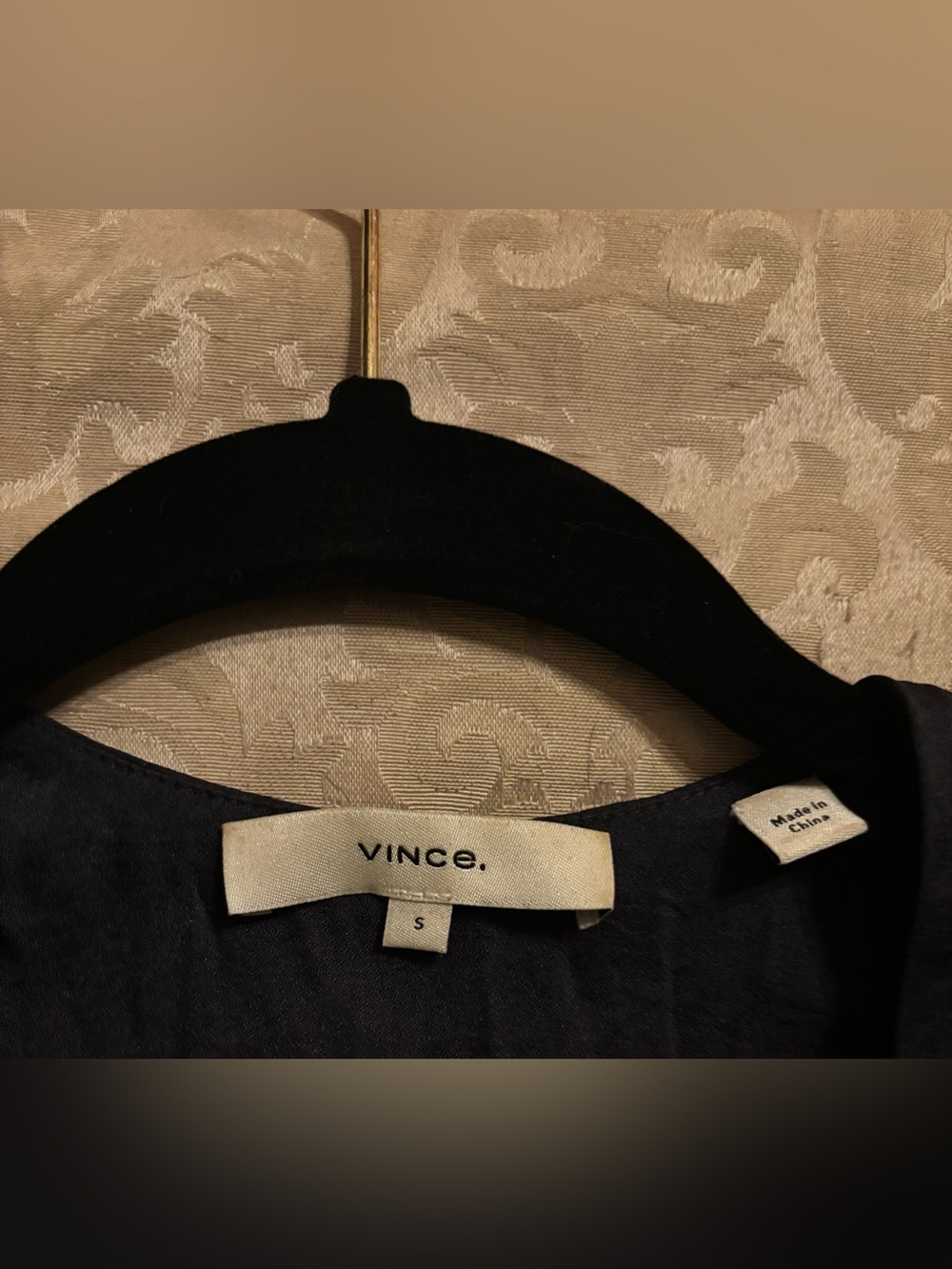 Pleated V-Neck Long-Sleeve Top - dark blue gray - Picture 2 of 3